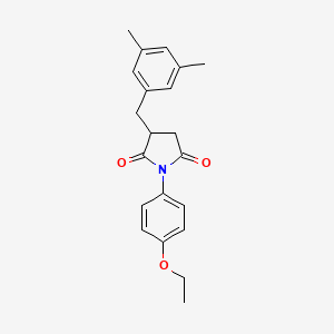 molecular formula C21H23NO3 B5182076 3-(3,5-dimethylbenzyl)-1-(4-ethoxyphenyl)-2,5-pyrrolidinedione 