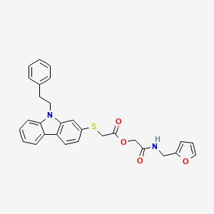 molecular formula C29H26N2O4S B5182079 2-[(2-furylmethyl)amino]-2-oxoethyl {[9-(2-phenylethyl)-9H-carbazol-2-yl]thio}acetate 