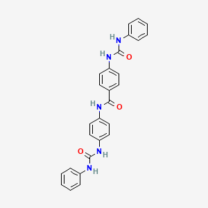molecular formula C27H23N5O3 B5182082 4-[(anilinocarbonyl)amino]-N-{4-[(anilinocarbonyl)amino]phenyl}benzamide 