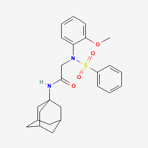 molecular formula C25H30N2O4S B5182090 N~1~-1-adamantyl-N~2~-(2-methoxyphenyl)-N~2~-(phenylsulfonyl)glycinamide 