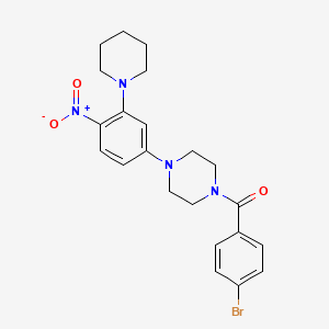 molecular formula C22H25BrN4O3 B5182091 1-(4-bromobenzoyl)-4-[4-nitro-3-(1-piperidinyl)phenyl]piperazine 