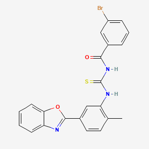 N-({[5-(1,3-benzoxazol-2-yl)-2-methylphenyl]amino}carbonothioyl)-3-bromobenzamide