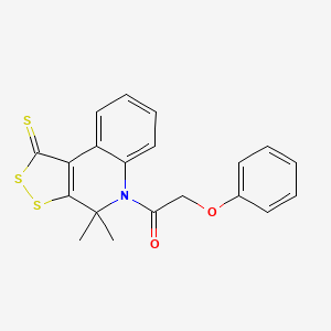 molecular formula C20H17NO2S3 B5182129 4,4-dimethyl-5-(phenoxyacetyl)-4,5-dihydro-1H-[1,2]dithiolo[3,4-c]quinoline-1-thione 