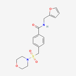 molecular formula C17H20N2O5S B5182138 N-(2-furylmethyl)-4-[(4-morpholinylsulfonyl)methyl]benzamide 