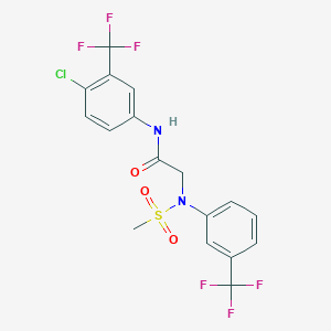 molecular formula C17H13ClF6N2O3S B5182155 N~1~-[4-chloro-3-(trifluoromethyl)phenyl]-N~2~-(methylsulfonyl)-N~2~-[3-(trifluoromethyl)phenyl]glycinamide 
