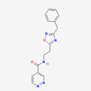 molecular formula C16H15N5O2 B5182222 N-[2-(3-benzyl-1,2,4-oxadiazol-5-yl)ethyl]-4-pyridazinecarboxamide 