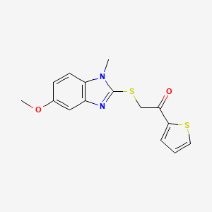 molecular formula C15H14N2O2S2 B5182233 2-[(5-methoxy-1-methyl-1H-benzimidazol-2-yl)thio]-1-(2-thienyl)ethanone 