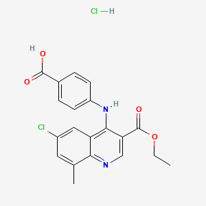 molecular formula C20H18Cl2N2O4 B5182239 4-{[6-chloro-3-(ethoxycarbonyl)-8-methyl-4-quinolinyl]amino}benzoic acid hydrochloride 
