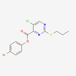 molecular formula C14H12BrClN2O2S B5182244 4-bromophenyl 5-chloro-2-(propylthio)-4-pyrimidinecarboxylate 