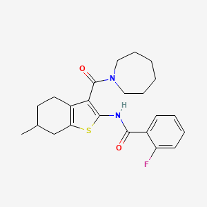 molecular formula C23H27FN2O2S B5182299 N-[3-(1-azepanylcarbonyl)-6-methyl-4,5,6,7-tetrahydro-1-benzothien-2-yl]-2-fluorobenzamide 