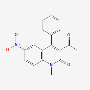 molecular formula C18H14N2O4 B5182306 3-acetyl-1-methyl-6-nitro-4-phenyl-2(1H)-quinolinone 
