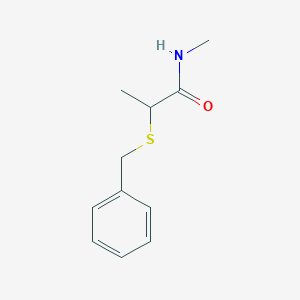 molecular formula C11H15NOS B5182315 2-(benzylthio)-N-methylpropanamide 