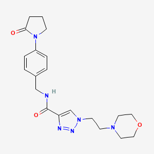 molecular formula C20H26N6O3 B5182331 1-[2-(4-morpholinyl)ethyl]-N-[4-(2-oxo-1-pyrrolidinyl)benzyl]-1H-1,2,3-triazole-4-carboxamide 