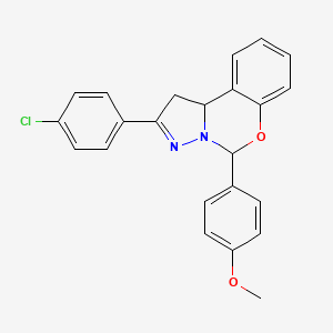 molecular formula C23H19ClN2O2 B5182357 2-(4-chlorophenyl)-5-(4-methoxyphenyl)-1,10b-dihydropyrazolo[1,5-c][1,3]benzoxazine 