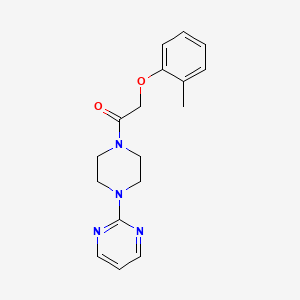 molecular formula C17H20N4O2 B5182374 2-{4-[(2-methylphenoxy)acetyl]-1-piperazinyl}pyrimidine 