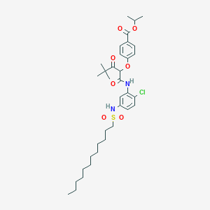 B051824 Propan-2-yl 4-[(1-{2-chloro-5-[(dodecane-1-sulfonyl)amino]anilino}-4,4-dimethyl-1,3-dioxopentan-2-yl)oxy]benzoate CAS No. 116312-72-2