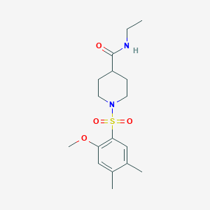 molecular formula C17H26N2O4S B5182402 N-ethyl-1-[(2-methoxy-4,5-dimethylphenyl)sulfonyl]-4-piperidinecarboxamide 