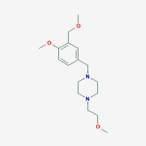 molecular formula C17H28N2O3 B5182411 1-(2-methoxyethyl)-4-[4-methoxy-3-(methoxymethyl)benzyl]piperazine trifluoroacetate 