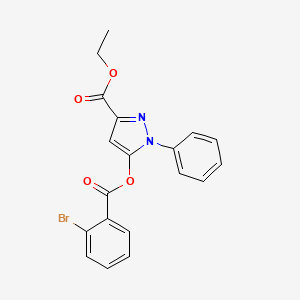 molecular formula C19H15BrN2O4 B5182423 ethyl 5-[(2-bromobenzoyl)oxy]-1-phenyl-1H-pyrazole-3-carboxylate 