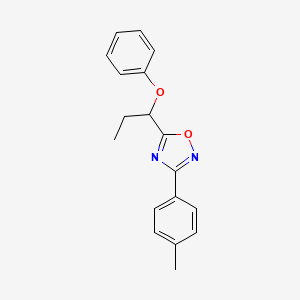 molecular formula C18H18N2O2 B5182448 3-(4-methylphenyl)-5-(1-phenoxypropyl)-1,2,4-oxadiazole 