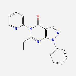 molecular formula C18H15N5O B5182453 6-ethyl-1-phenyl-5-(2-pyridinyl)-1,5-dihydro-4H-pyrazolo[3,4-d]pyrimidin-4-one 