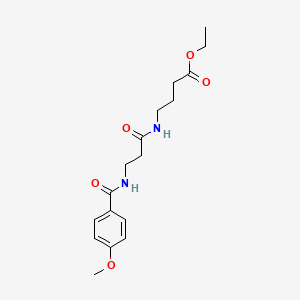 molecular formula C17H24N2O5 B5182456 ethyl 4-{[N-(4-methoxybenzoyl)-beta-alanyl]amino}butanoate 