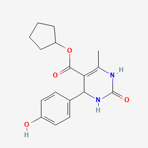 molecular formula C17H20N2O4 B5182460 cyclopentyl 4-(4-hydroxyphenyl)-6-methyl-2-oxo-1,2,3,4-tetrahydro-5-pyrimidinecarboxylate 