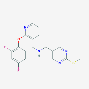 molecular formula C18H16F2N4OS B5182469 1-[2-(2,4-difluorophenoxy)-3-pyridinyl]-N-{[2-(methylthio)-5-pyrimidinyl]methyl}methanamine 
