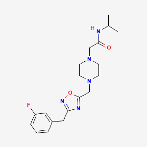 molecular formula C19H26FN5O2 B5182482 2-(4-{[3-(3-fluorobenzyl)-1,2,4-oxadiazol-5-yl]methyl}-1-piperazinyl)-N-isopropylacetamide 