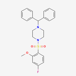 molecular formula C24H25FN2O3S B5182483 1-(diphenylmethyl)-4-[(4-fluoro-2-methoxyphenyl)sulfonyl]piperazine 