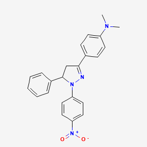 molecular formula C23H22N4O2 B5182514 N,N-dimethyl-4-[1-(4-nitrophenyl)-5-phenyl-4,5-dihydro-1H-pyrazol-3-yl]aniline 