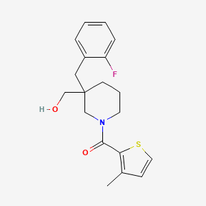 molecular formula C19H22FNO2S B5182523 {3-(2-fluorobenzyl)-1-[(3-methyl-2-thienyl)carbonyl]-3-piperidinyl}methanol 