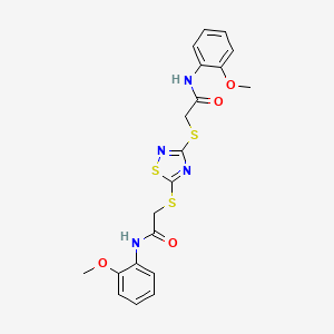 molecular formula C20H20N4O4S3 B5182529 2,2'-[1,2,4-thiadiazole-3,5-diylbis(thio)]bis[N-(2-methoxyphenyl)acetamide] CAS No. 425372-95-8