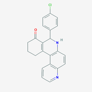molecular formula C22H17ClN2O B5182533 8-(4-chlorophenyl)-8,10,11,12-tetrahydrobenzo[a]-4,7-phenanthrolin-9(7H)-one 