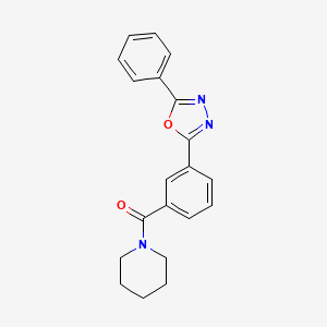 molecular formula C20H19N3O2 B5182544 1-[3-(5-phenyl-1,3,4-oxadiazol-2-yl)benzoyl]piperidine 
