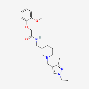 molecular formula C22H32N4O3 B5182558 N-({1-[(1-ethyl-3-methyl-1H-pyrazol-4-yl)methyl]-3-piperidinyl}methyl)-2-(2-methoxyphenoxy)acetamide 