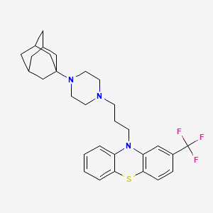 molecular formula C30H36F3N3S B5182579 10-{3-[4-(1-adamantyl)-1-piperazinyl]propyl}-2-(trifluoromethyl)-10H-phenothiazine 