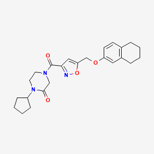 molecular formula C24H29N3O4 B5182616 1-cyclopentyl-4-({5-[(5,6,7,8-tetrahydro-2-naphthalenyloxy)methyl]-3-isoxazolyl}carbonyl)-2-piperazinone 