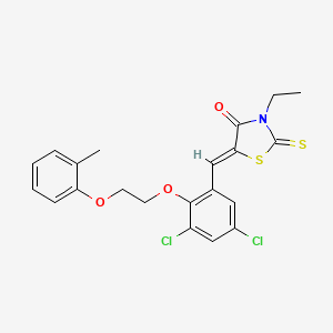 molecular formula C21H19Cl2NO3S2 B5182622 5-{3,5-dichloro-2-[2-(2-methylphenoxy)ethoxy]benzylidene}-3-ethyl-2-thioxo-1,3-thiazolidin-4-one 