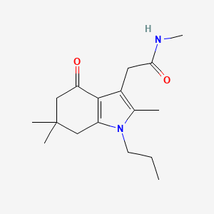 molecular formula C17H26N2O2 B5182643 N-methyl-2-(2,6,6-trimethyl-4-oxo-1-propyl-4,5,6,7-tetrahydro-1H-indol-3-yl)acetamide 