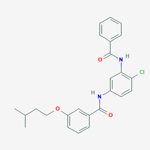 molecular formula C25H25ClN2O3 B5182646 N-[3-(benzoylamino)-4-chlorophenyl]-3-(3-methylbutoxy)benzamide 
