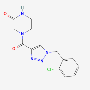 molecular formula C14H14ClN5O2 B5182655 4-{[1-(2-chlorobenzyl)-1H-1,2,3-triazol-4-yl]carbonyl}-2-piperazinone 