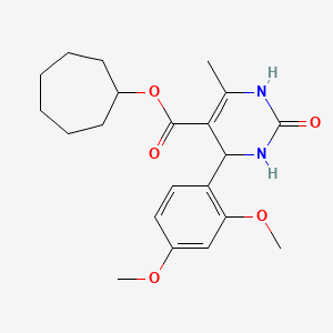 molecular formula C21H28N2O5 B5182661 cycloheptyl 4-(2,4-dimethoxyphenyl)-6-methyl-2-oxo-1,2,3,4-tetrahydro-5-pyrimidinecarboxylate 