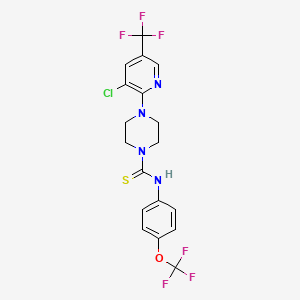 molecular formula C18H15ClF6N4OS B5182688 4-[3-chloro-5-(trifluoromethyl)pyridin-2-yl]-N-[4-(trifluoromethoxy)phenyl]piperazine-1-carbothioamide 