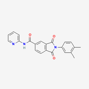 molecular formula C22H17N3O3 B5182728 2-(3,4-dimethylphenyl)-1,3-dioxo-N-2-pyridinyl-5-isoindolinecarboxamide 