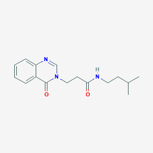 molecular formula C16H21N3O2 B5182733 N-(3-methylbutyl)-3-(4-oxo-3(4H)-quinazolinyl)propanamide 