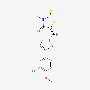 molecular formula C17H14ClNO3S2 B5182761 5-{[5-(3-chloro-4-methoxyphenyl)-2-furyl]methylene}-3-ethyl-2-thioxo-1,3-thiazolidin-4-one 