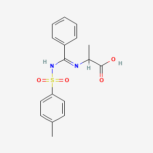 molecular formula C17H18N2O4S B5182767 N-[{[(4-methylphenyl)sulfonyl]imino}(phenyl)methyl]alanine 