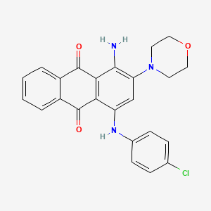 molecular formula C24H20ClN3O3 B5182779 1-amino-4-[(4-chlorophenyl)amino]-2-(4-morpholinyl)anthra-9,10-quinone 