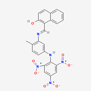 molecular formula C24H17N5O7 B5182792 1-[({2-methyl-5-[(2,4,6-trinitrophenyl)amino]phenyl}imino)methyl]-2-naphthol 